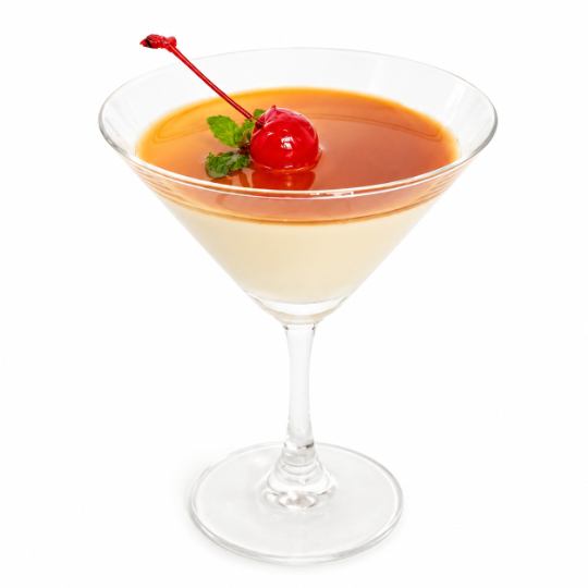 Panna cotta con riduzione di vino rosso